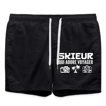 Voyageurs & Skieurs : Passion & Découverte - Short de bain - noir - Devant - AI Model Male 185 light (185cm)