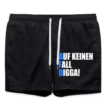 Afd Auf keinen fall digga - Badeshorts - Schwarz - Vorne - AI Model Male 185 light (185cm)