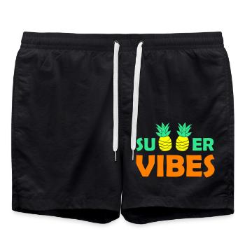 Summer Vibes 02 - Swim Trunks - black - Front - AI Model Male 185 light (185cm)