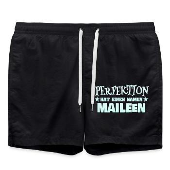 Women's name Maileen - Swim Trunks - black - Front - AI Model Male 185 light (185cm)