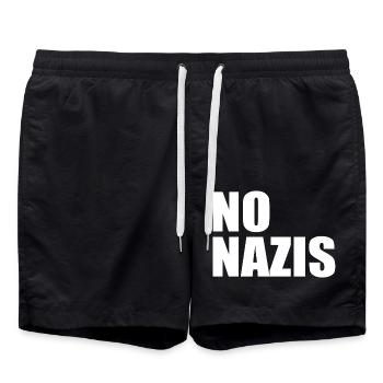 Pas de nazis - Short de bain - noir - Devant - AI Model Male 185 light (185cm)
