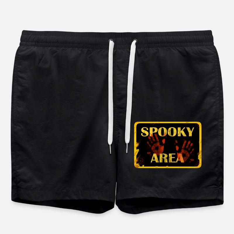 Halloween Design - SPOOKY AREA. - Swim Trunks - black