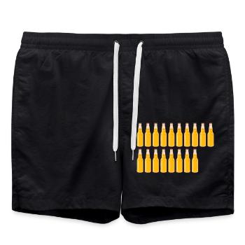 18 bouteilles de bière - Bière - 18 ans - 18e anniversaire - Short de bain - noir - Devant - AI Model Male 185 light (185cm)