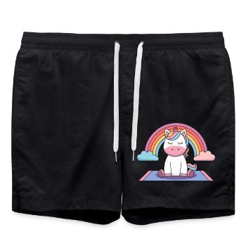 Yoga Unicorn - Swim Trunks - black - Front - AI Model Male 185 light (185cm)