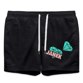 Janek als Papa - Badeshorts - Schwarz - Vorne - AI Model Male 185 light (185cm)