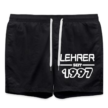 Lehrer 1997 - Badeshorts - Schwarz - Vorne - AI Model Male 185 light (185cm)