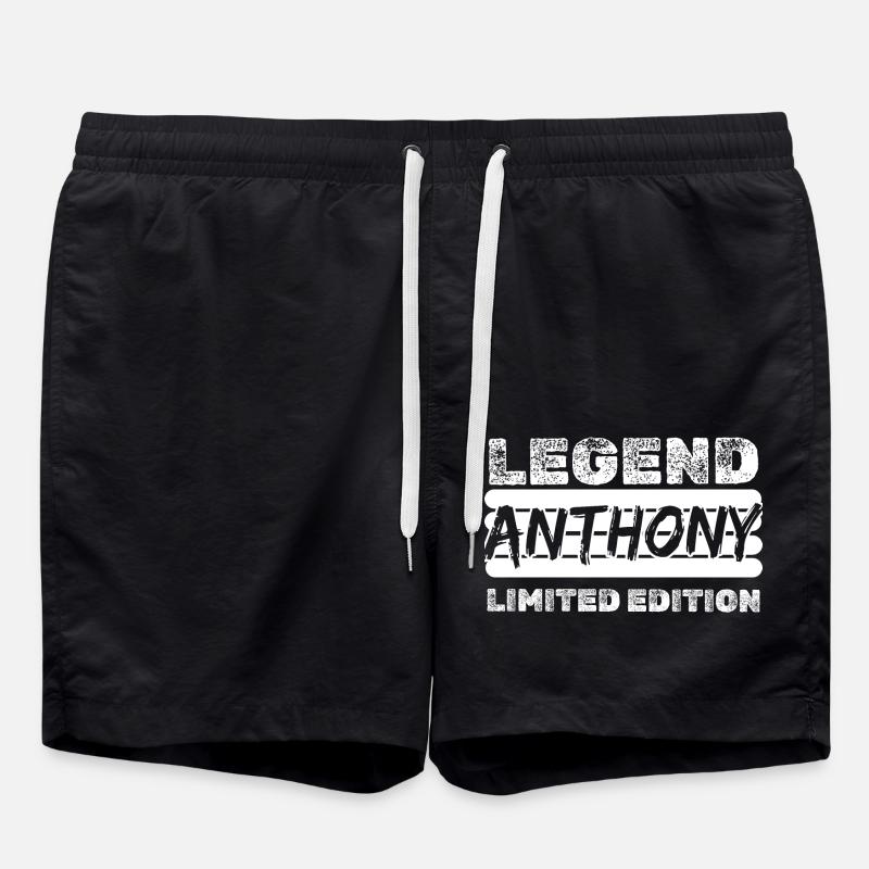 First name Anthony - Swim Trunks - black