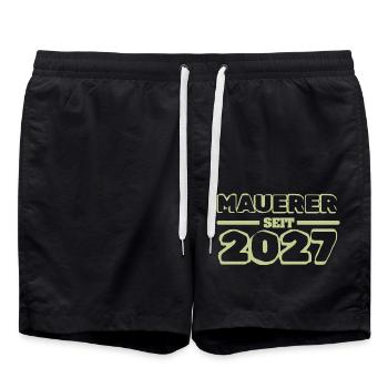 Maçon 2027 - Short de bain - noir - Devant - AI Model Male 185 light (185cm)