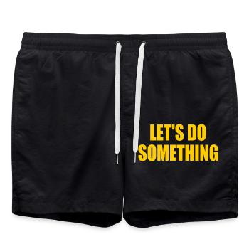 lets do something - Swim Trunks - black - Front - AI Model Male 185 light (185cm)