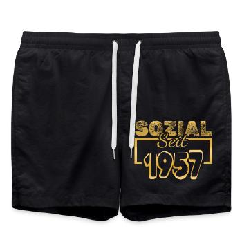 1957 - Swim Trunks - black - Front - AI Model Male 185 light (185cm)