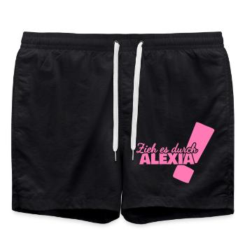 Vorname Alexia - Badeshorts - Schwarz - Vorne - AI Model Male 185 light (185cm)