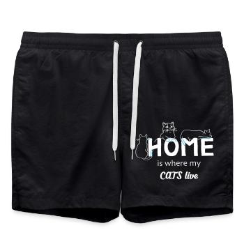 Chats à la maison - Short de bain - noir - Devant - AI Model Male 185 light (185cm)