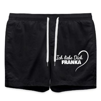 Je t’aime Franka - Short de bain - noir - Devant - AI Model Male 185 light (185cm)