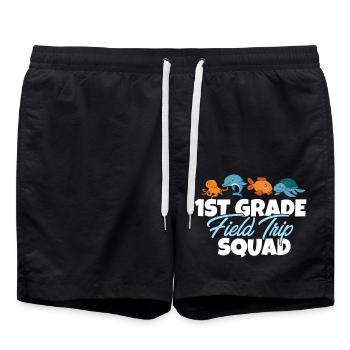 1. Klasse Exkursionstrupp Meerestiere - Badeshorts - Schwarz - Vorne - AI Model Male 185 light (185cm)