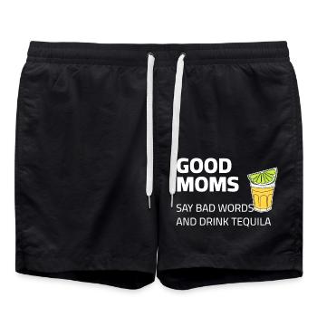 Good moms drink Tequila and say bad words - Badeshorts - Schwarz - Vorne - AI Model Male 185 light (185cm)