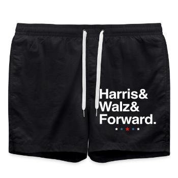 Kamala Harris & Tim Walz 2024 Maillot Forward - Short de bain - noir - Devant - AI Model Male 185 light (185cm)
