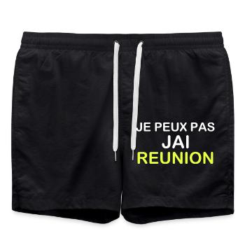 Je peux pas jai reunion - Short de bain - noir - Devant - AI Model Male 185 light (185cm)