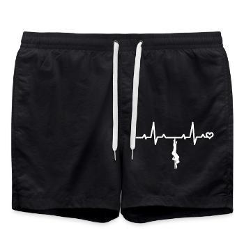 Pole Dance Dancer Heartbeat Heartline ECG Love - Swim Trunks - black - Front - AI Model Male 185 light (185cm)