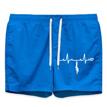 Pole Dance Dancer Heartbeat Heartline ECG Love - Swim Trunks - cobalt blue - Front