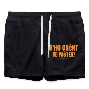 Brescian dialect Epic beautiful funny phrases - Swim Trunks - black - Front - AI Model Male 185 light (185cm)
