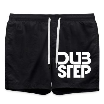 Dub Step Techno Music Party Club Text Lettering - Swim Trunks - black - Front - AI Model Male 185 light (185cm)