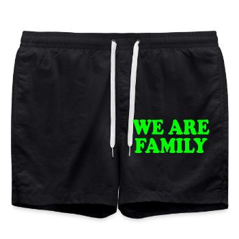 We are family - Short de bain - noir - Devant - AI Model Male 185 light (185cm)