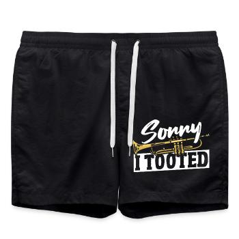 Brass Jazz Brassband Sorry I Tooted Trombone - Swim Trunks - black - Front - AI Model Male 185 light (185cm)