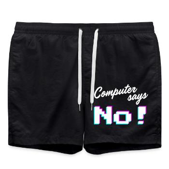 Computer says no - Computer says no - Swim Trunks - black - Front - AI Model Male 185 light (185cm)
