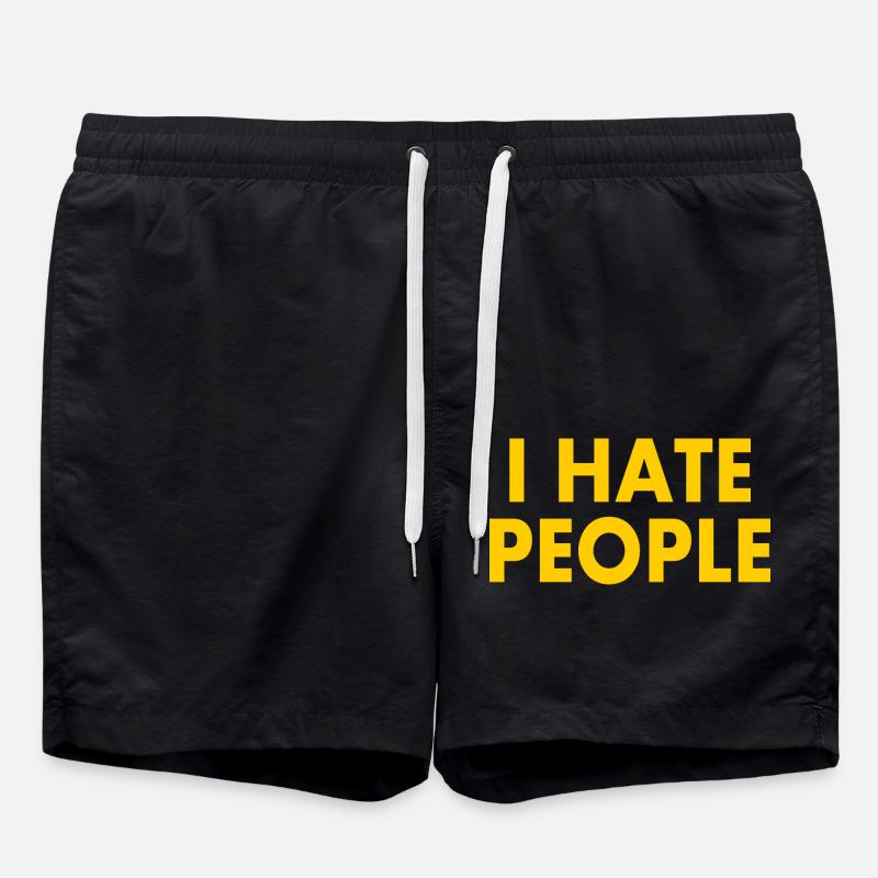 I hate people - Short de bain - noir