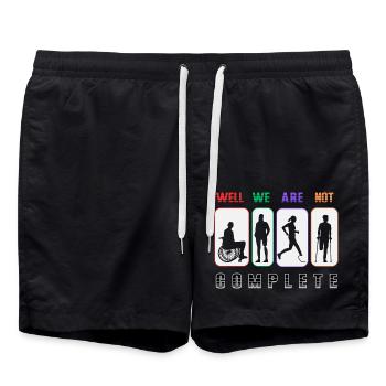 Vielfalt in Einheit - Amputee - Badeshorts - Schwarz - Vorne - AI Model Male 185 light (185cm)