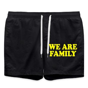 We are family - Short de bain - noir - Devant - AI Model Male 185 light (185cm)
