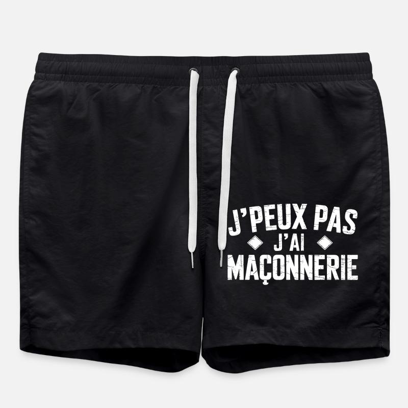 J'peux pas, j'ai Maçonnerie - Short de bain - noir