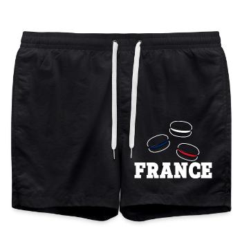 FRANCE flag and emblem of France. Endure - Swim Trunks - black - Front - AI Model Male 185 light (185cm)