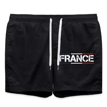 FRANCE flag and emblem of France. Endure - Swim Trunks - black - Front - AI Model Male 185 light (185cm)