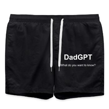 DadGPT - Just ask dad instead of the AI - Swim Trunks - black - Front - AI Model Male 185 light (185cm)