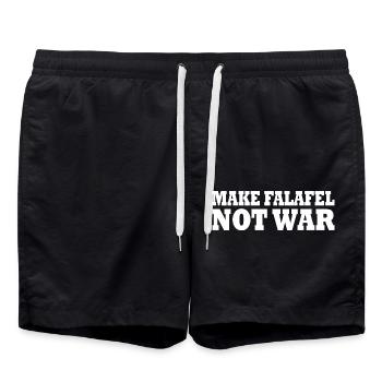 Make falafel not war - Badeshorts - Schwarz - Vorne - AI Model Male 185 light (185cm)