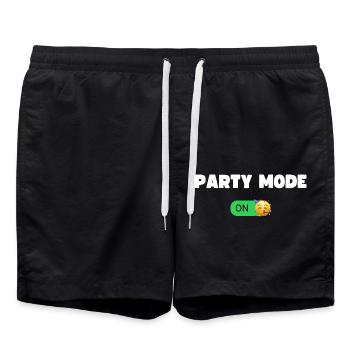Party Modus An | Jetztgeht die Party ab - Badeshorts - Schwarz - Vorne - AI Model Male 185 light (185cm)