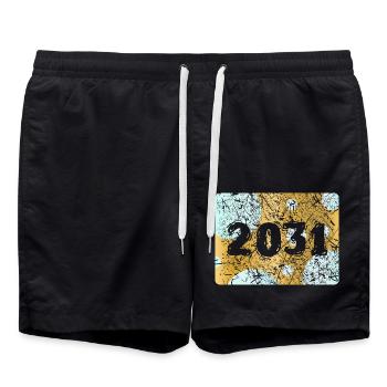 Jahr 2031 - Badeshorts - Schwarz - Vorne - AI Model Male 185 light (185cm)