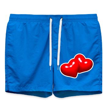 Deux cœurs rouges unis - Short de bain - cobalt blue - Devant