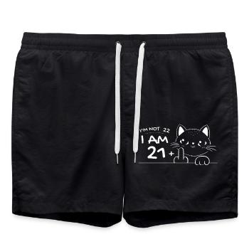Je n’ai pas 22 ans, j’ai 21 ans plus 1 majeur Cat Flip - Short de bain - noir - Devant - AI Model Male 185 light (185cm)