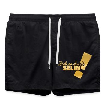 Vorname Selin - Badeshorts - Schwarz - Vorne - AI Model Male 185 light (185cm)
