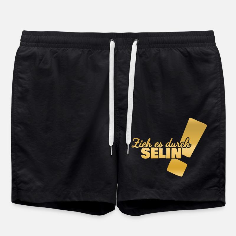 First name Selin - Swim Trunks - black