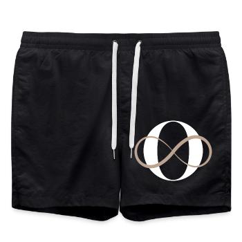Lettre o infinie - Short de bain - noir - Devant - AI Model Male 185 light (185cm)