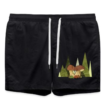 Pilze - Badeshorts - Schwarz - Vorne - AI Model Male 185 light (185cm)
