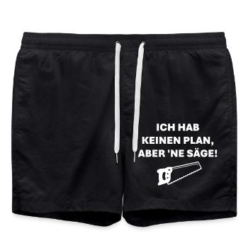 Ich habe keinen Plan aber ne Säge - Badeshorts - Schwarz - Vorne - AI Model Male 185 light (185cm)