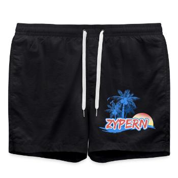 Beach Cyprus - Swim Trunks - black - Front - AI Model Male 185 light (185cm)