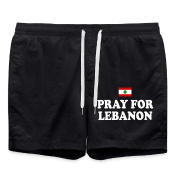 Libanon - Pray for lebanon - Badeshorts - Schwarz - Vorne - AI Model Male 185 light (185cm)
