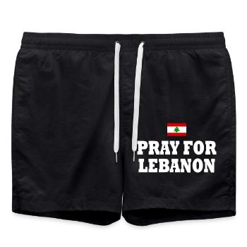 Pray for lebanon - libanon - Badeshorts - Schwarz - Vorne - AI Model Male 185 light (185cm)