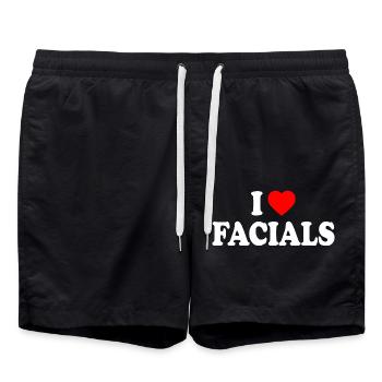 I love facials - Short de bain - noir - Devant - AI Model Male 185 light (185cm)