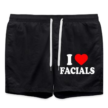 I love facials - Swim Trunks - black - Front - AI Model Male 185 light (185cm)